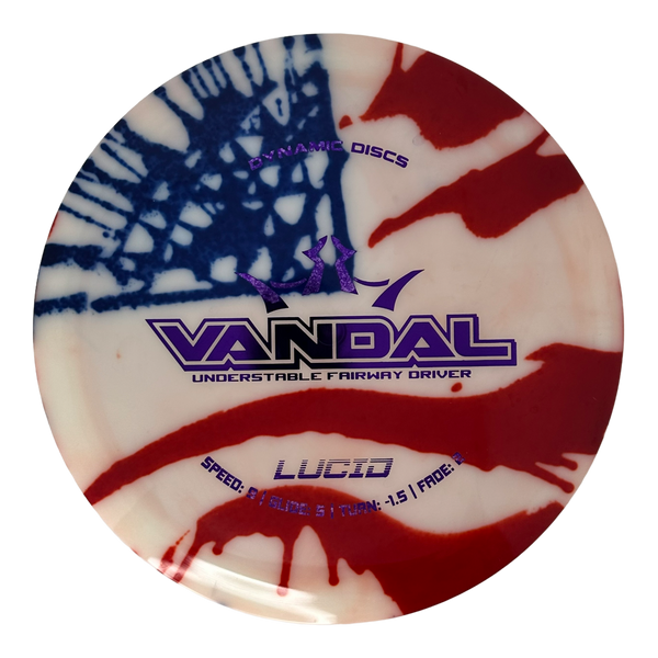 Dynamic Discs Lucid Vandal MyDye American Flag Flight Factory Discs